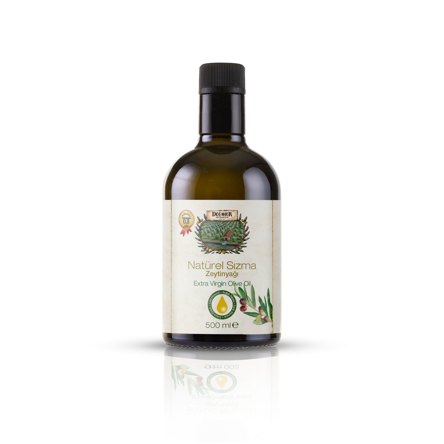 PREMIUM LINE - Maksimum 0.3 Asit - 500 ml Soğuk Sıkım Naturel Sızma Zeytinyağı